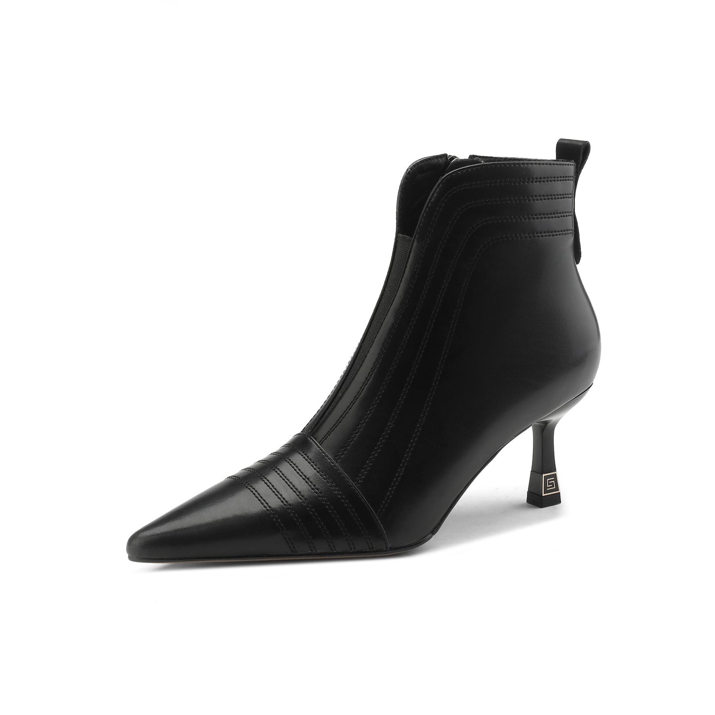 Nine Seven Women's Genuine Leather Handmade Side Zip Up Pointed Toe Ankle Boots