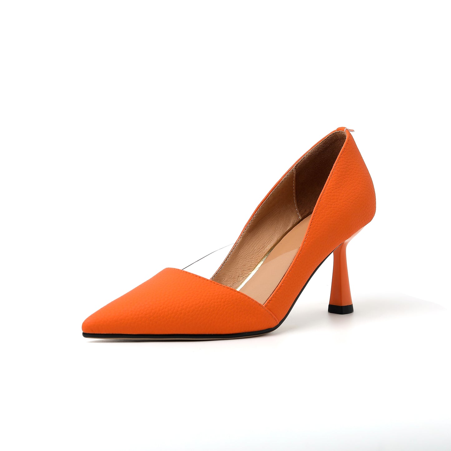 Nine Seven Genuine Leather Women's Handmade Pointy Toe Kitten Heel Slip On Loafer Pumps