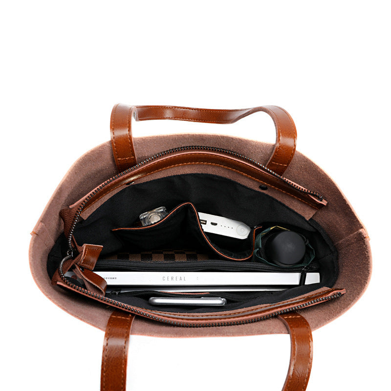 Nine Seven Genuine Leather Over the Shoulder Bags for Women Handmade Zip Up Large Capacity Bag