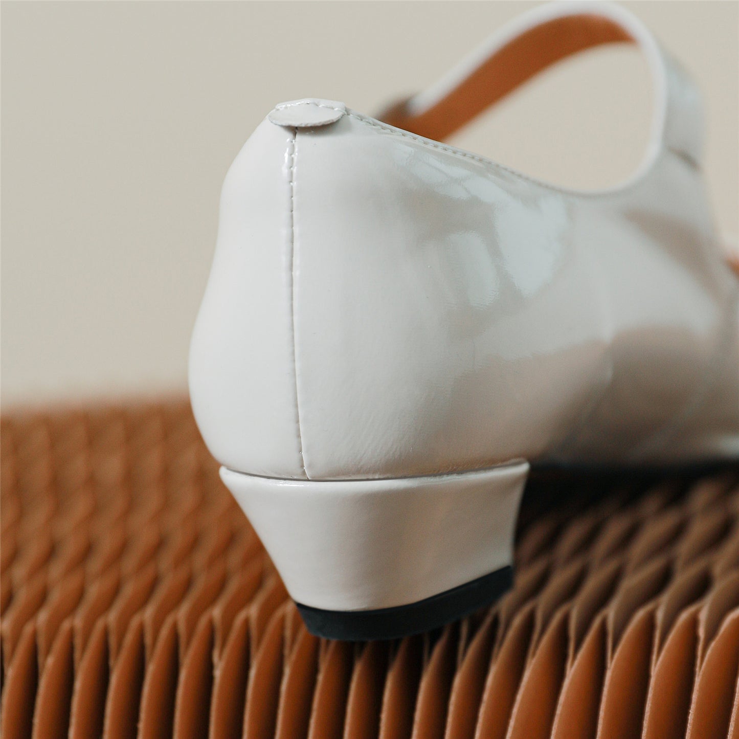 Nine Seven Glossy Patent Leather Women's Handmade Chunky Heel Square Toe Buckle Mary Jane Pumps