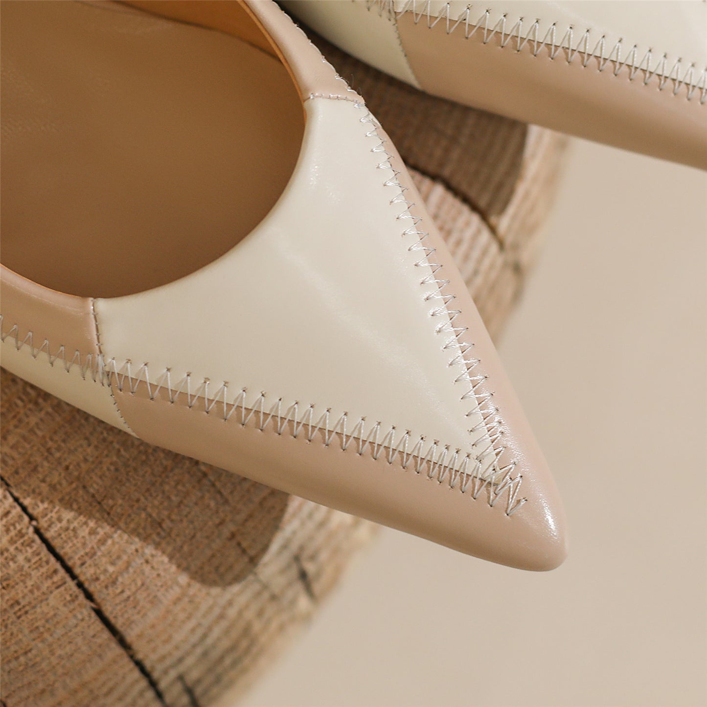 Nine Seven Women's Pointed Toe Multicolor Genuine Leather Handmade Stiletto Mid Heel Trendy Pumps Shoes