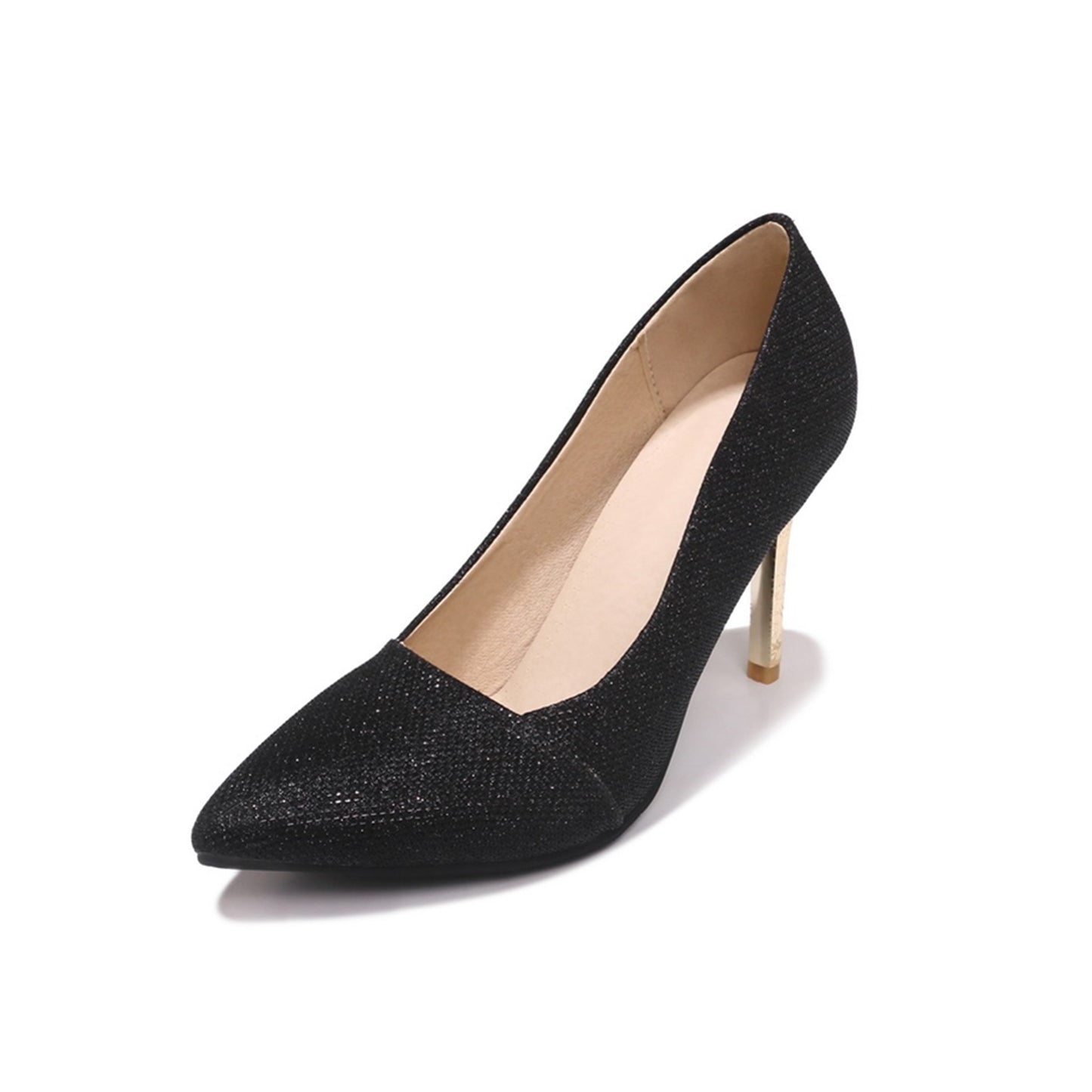 Nine Seven Women's Handmade Pointed Toe Glitter Stiletto Heel Weeding Pumps Shoes