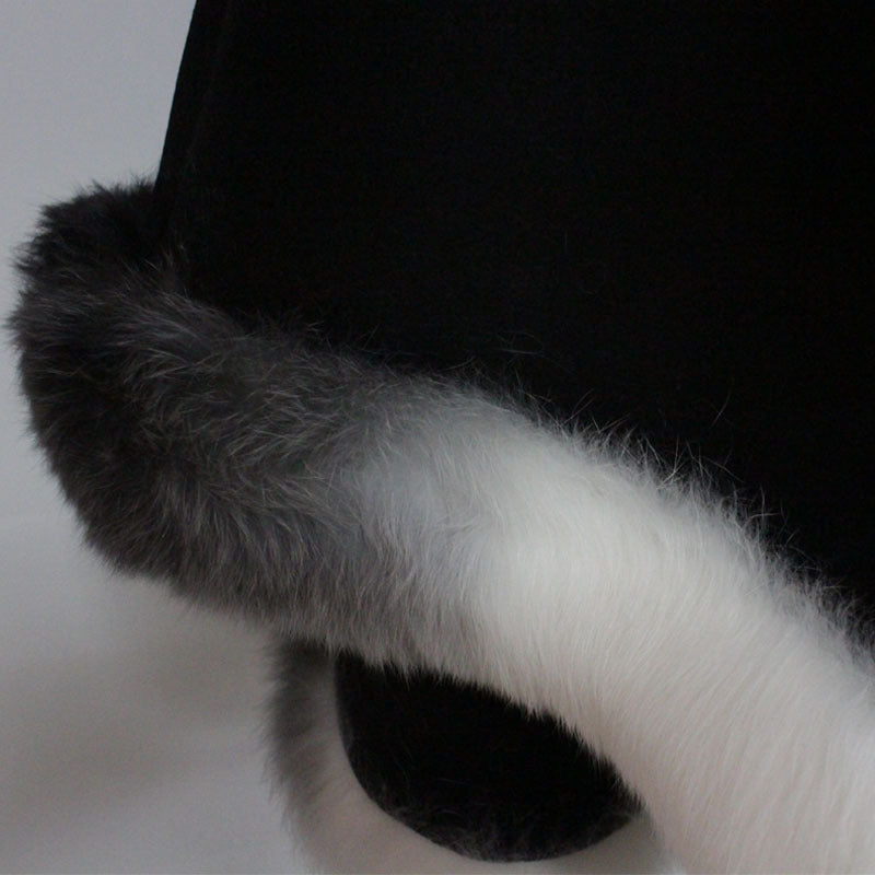 Nine Seven Fox Fur Warm Cloak Coat Women's Cape Coat Shawl Customization