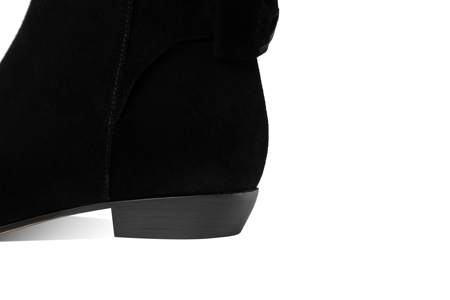 Nine Seven Women's Pointed Toe Suede Leather Handmade Inner Heels Side Zip Up Casual Ankle Boots