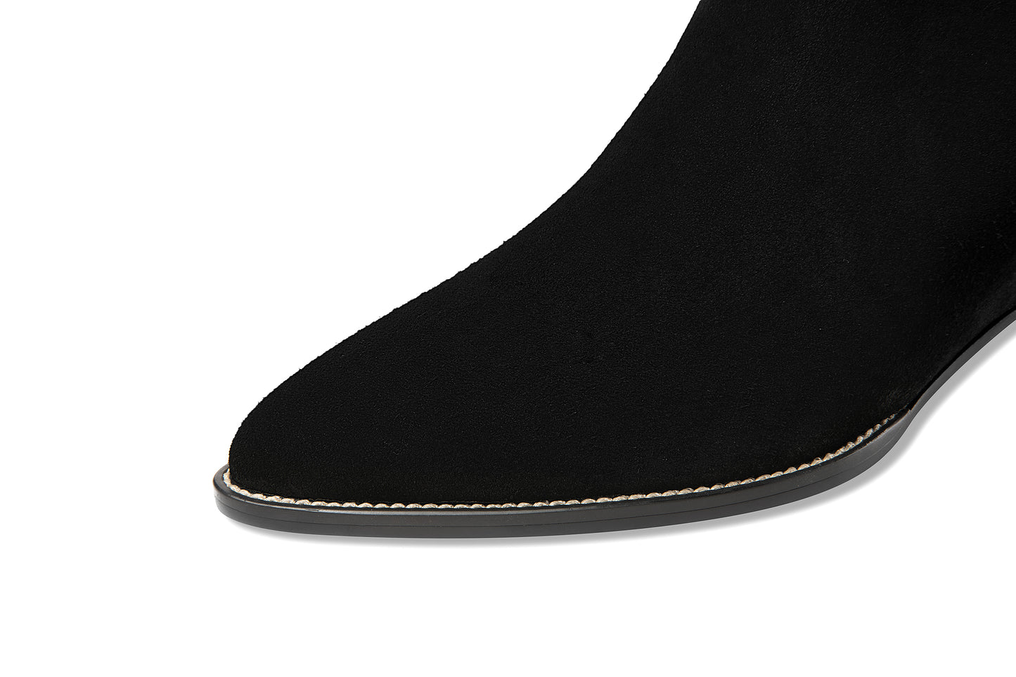 Nine Seven Women's Pointed Toe Suede Leather Handmade Inner Heels Side Zip Up Casual Ankle Boots