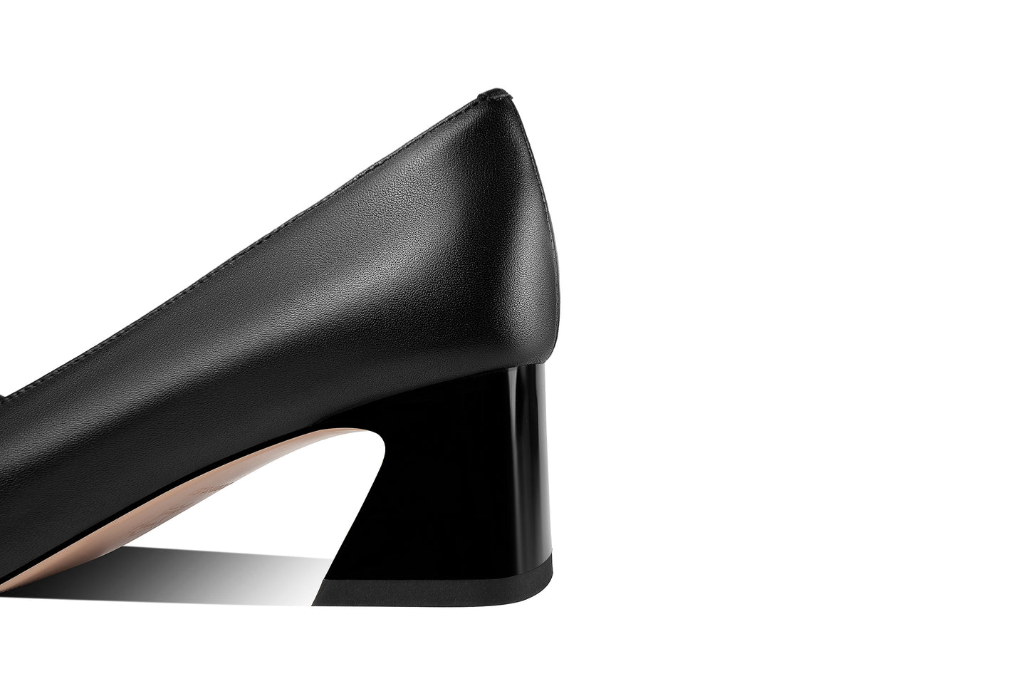 Nine Seven Women's Genuine Leather Square Toe Handmade Block Heel Casual Pumps Shoes