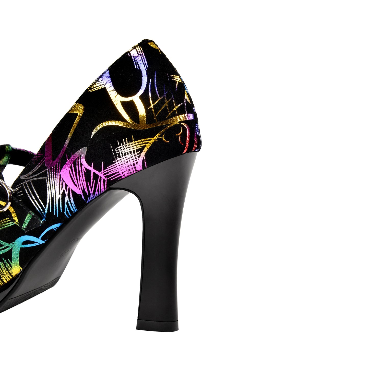 Nine Seven Women's Round Toe Printing Suede Leather Handmade Platfrom Stylish High Heel Pump Shoes