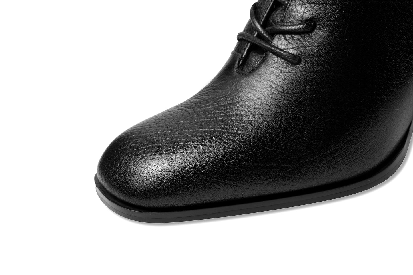 Nine Seven Women's Genuine Leather Square Toe Handmade Selftie Side Zipper Mid Chunky Heels Chic Ankle Boots