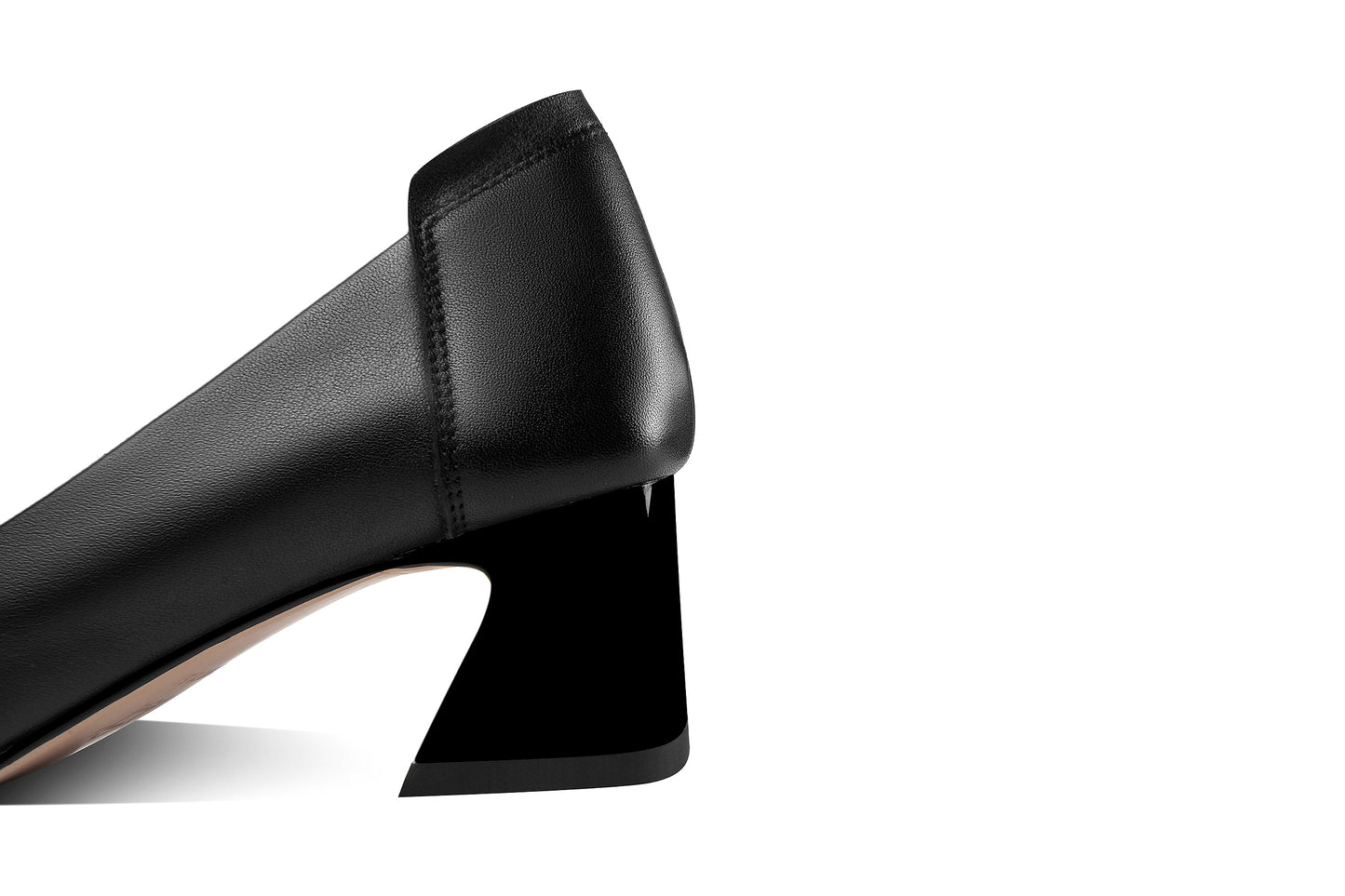 Nine Seven Women's Genuine Leather Square Toe Handmade Low Chunky Heel Casual Pumps Shoes