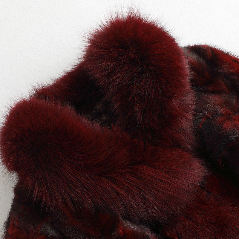 Nine Seven Mink Fur Women's Overcoat Long Coat Customization