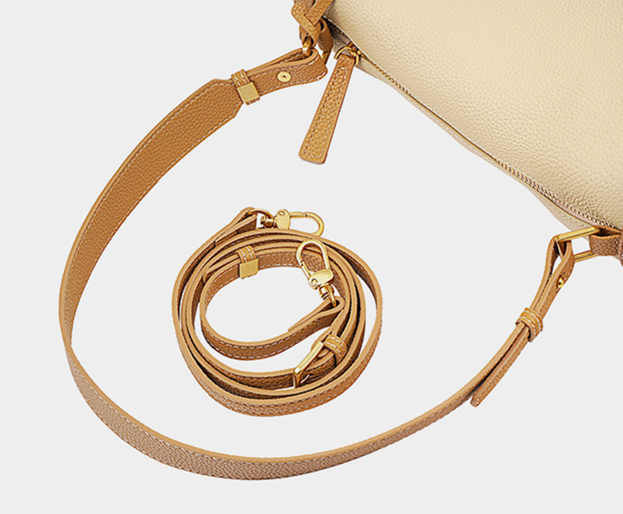 Nine Seven Women's Handmade Genuine Leather Small Shoulder Bag Zip Up Crossbody Handbag