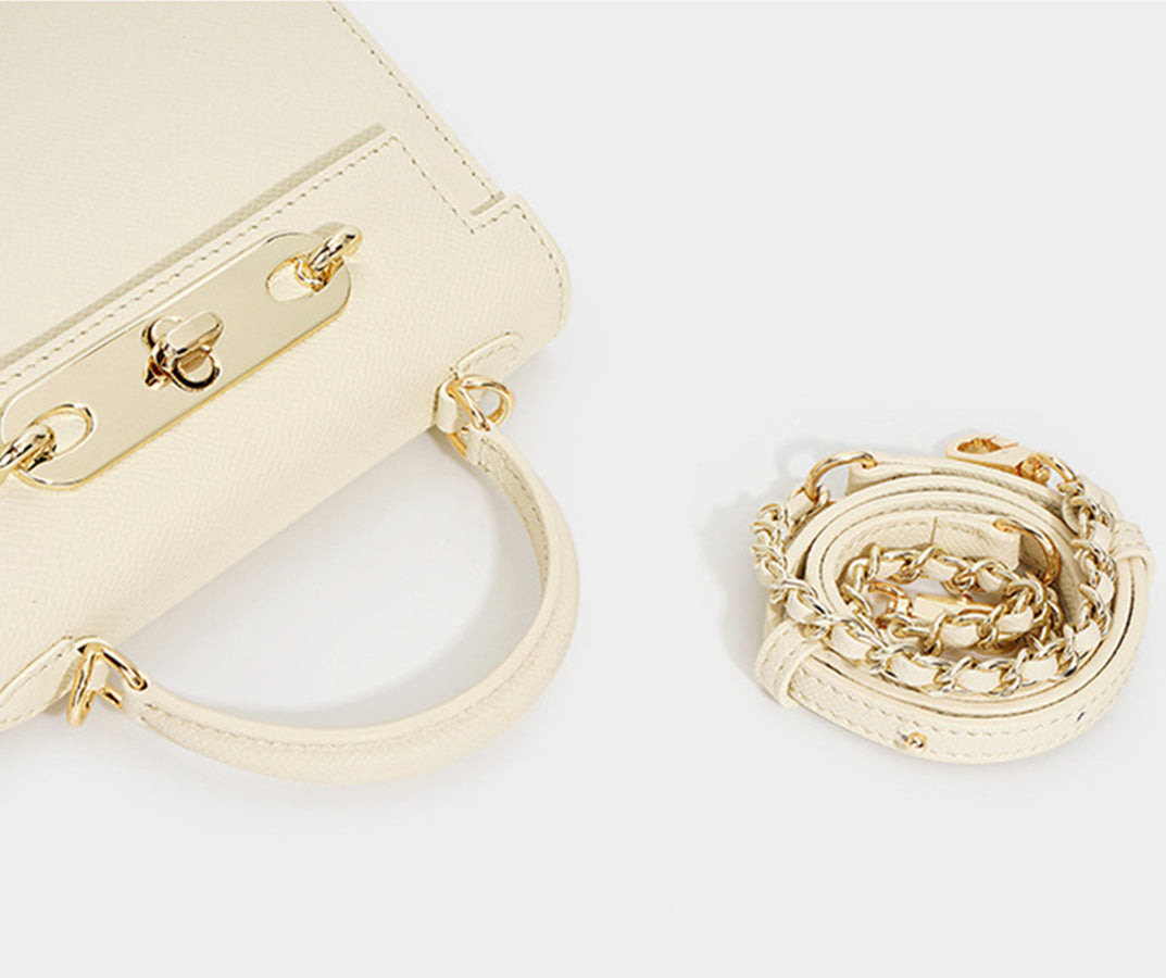 Nine Seven Handbag Genuine Leather Handmade Tote for Women Solid Color Small Shoulder Crossbody Bags