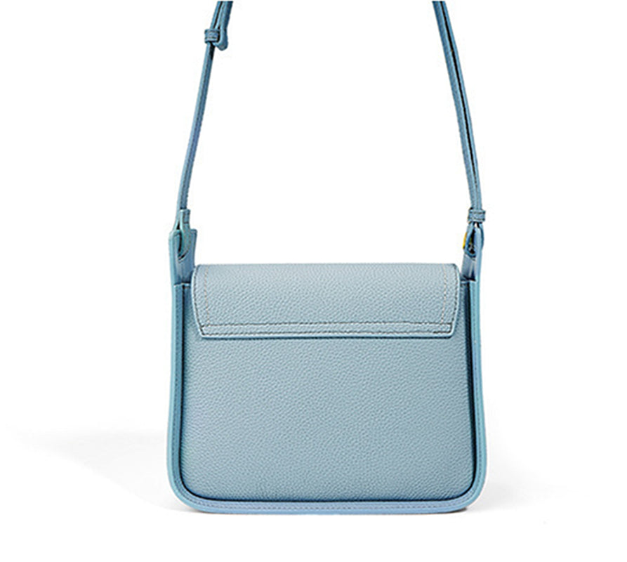 Nine Seven Women's Genuine Leather Handmade Shoulder Bags Solid Color Yellow Blue Bag