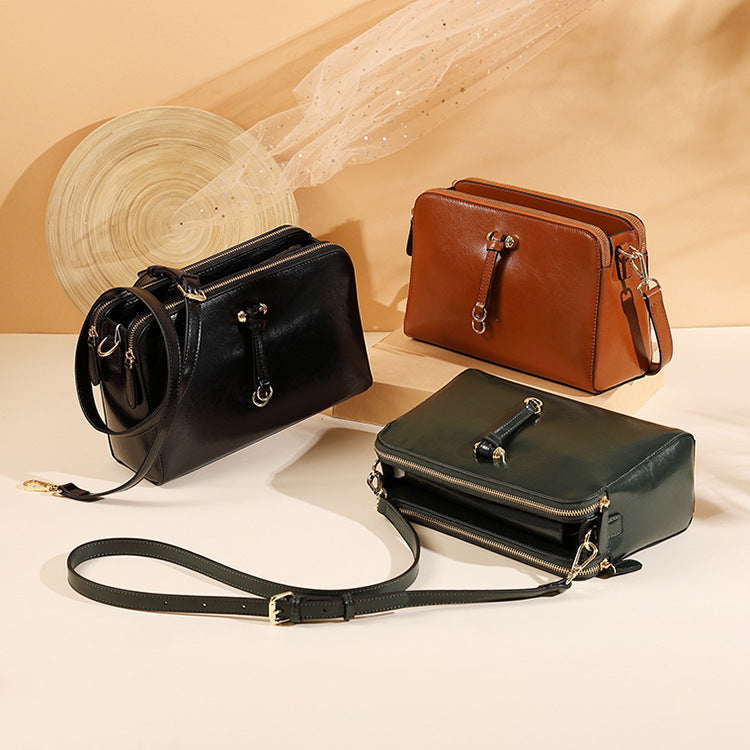 Nine Seven Crossbody Bag for Women Handmade Genuine Leather Ladies Cell Phone Purse with Adjustable Strap