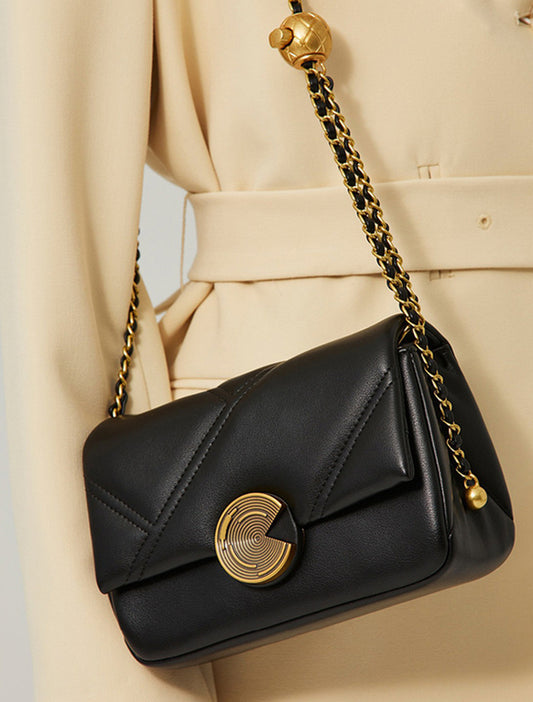 Nine Seven Genuine Leather Women's Handmade Crossbody Bag Metal Ball Decor Purses