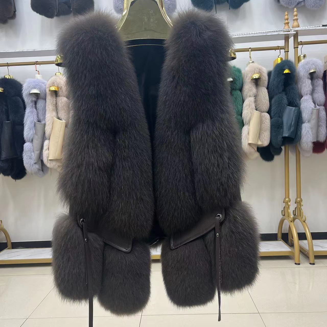 Nine Seven Women's Winter Fox Fur Vest Customization