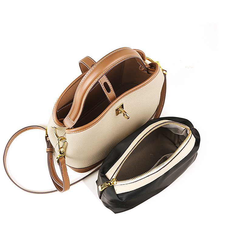 Nine Seven Assorted Color Handbag Genuine Leather Women's Handmade Tote Crossbody Shoulder Bag with Inside Subbag