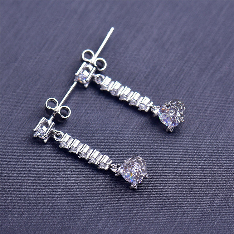 Earrings 925 Sterling Silver Moissanite Pendant Earring for Women Dangle Drop Jewelry