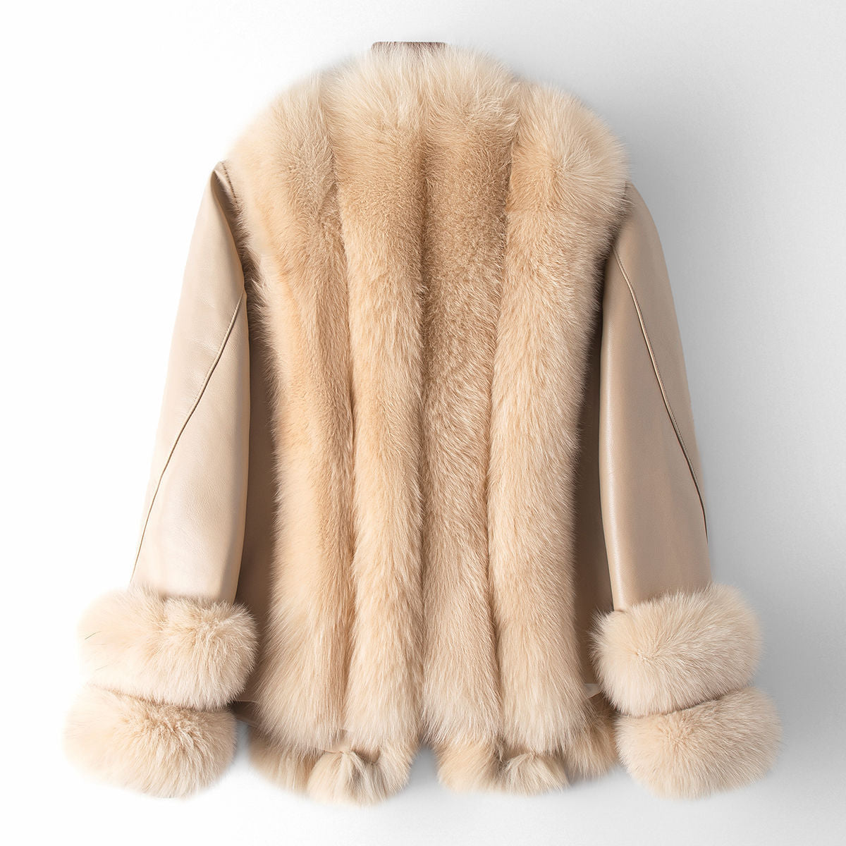 Nine Seven Fox Fur Genuine Leather Women's Jacket Coat Customization