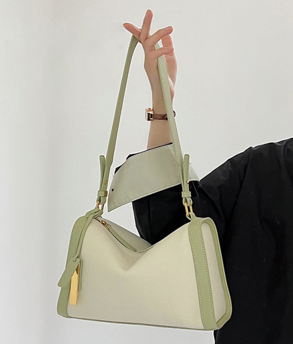 Nine Seven Women's Handmade Genuine Leather Small Shoulder Bag Zip Up Crossbody Handbag