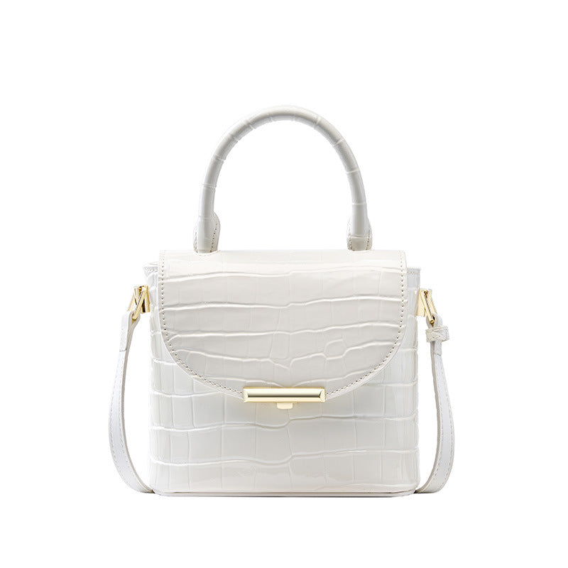 Nine Seven Handbag for Women Handmade Checkered Patent Leather Ladies Crossbody Bag Tote