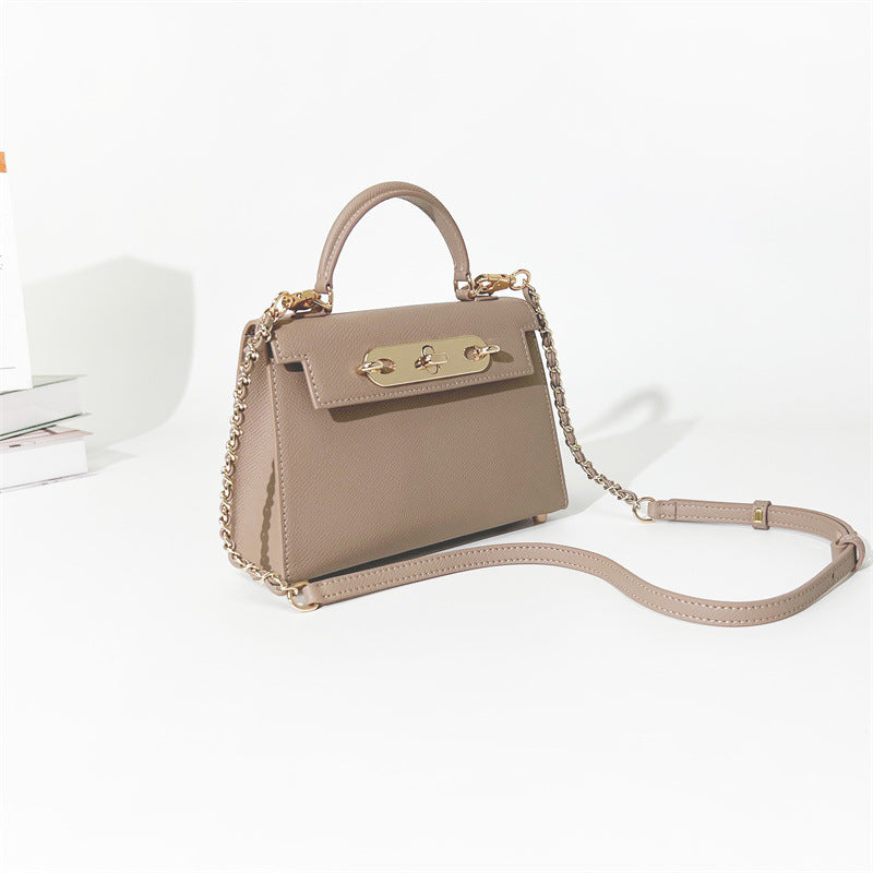 Nine Seven Handbag Genuine Leather Handmade Tote for Women Solid Color Small Shoulder Crossbody Bags