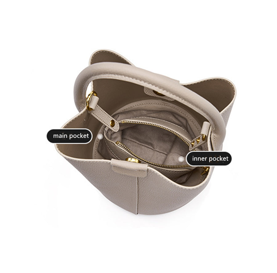 Nine Seven Women's Handmade Genuine Leather Tote Handbag Crossbody Shoulder Bags Bucket Satchels