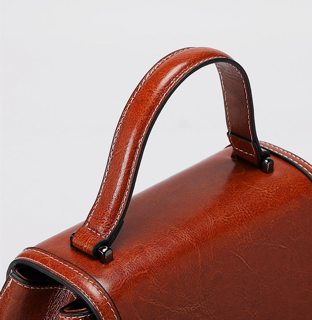 Nine Seven Handbag Genuine Leather Handmade Tote for Women Soft Adjustable Strap Crossbody Bag