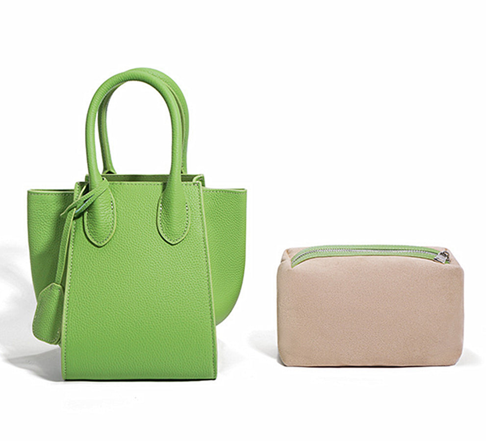 Nine Seven Tote Genuine Leather Handmade Handbag for Women Large Capacity Shoulder Crossbody Bags with Inside Subbag