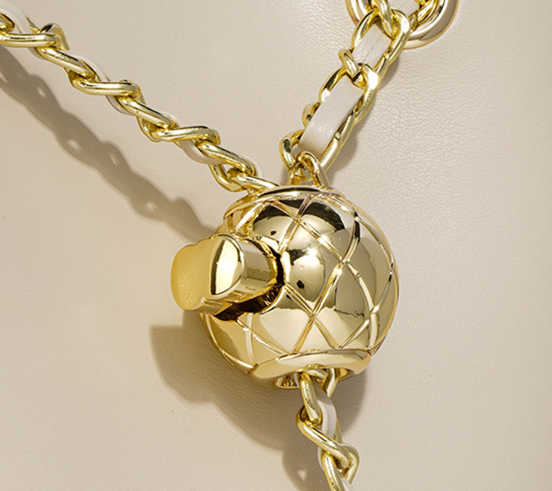 Nine Seven Genuine Leather Women's Handmade Mini Bucket Crossbody Shoulder Bag with Mental Ball Decor