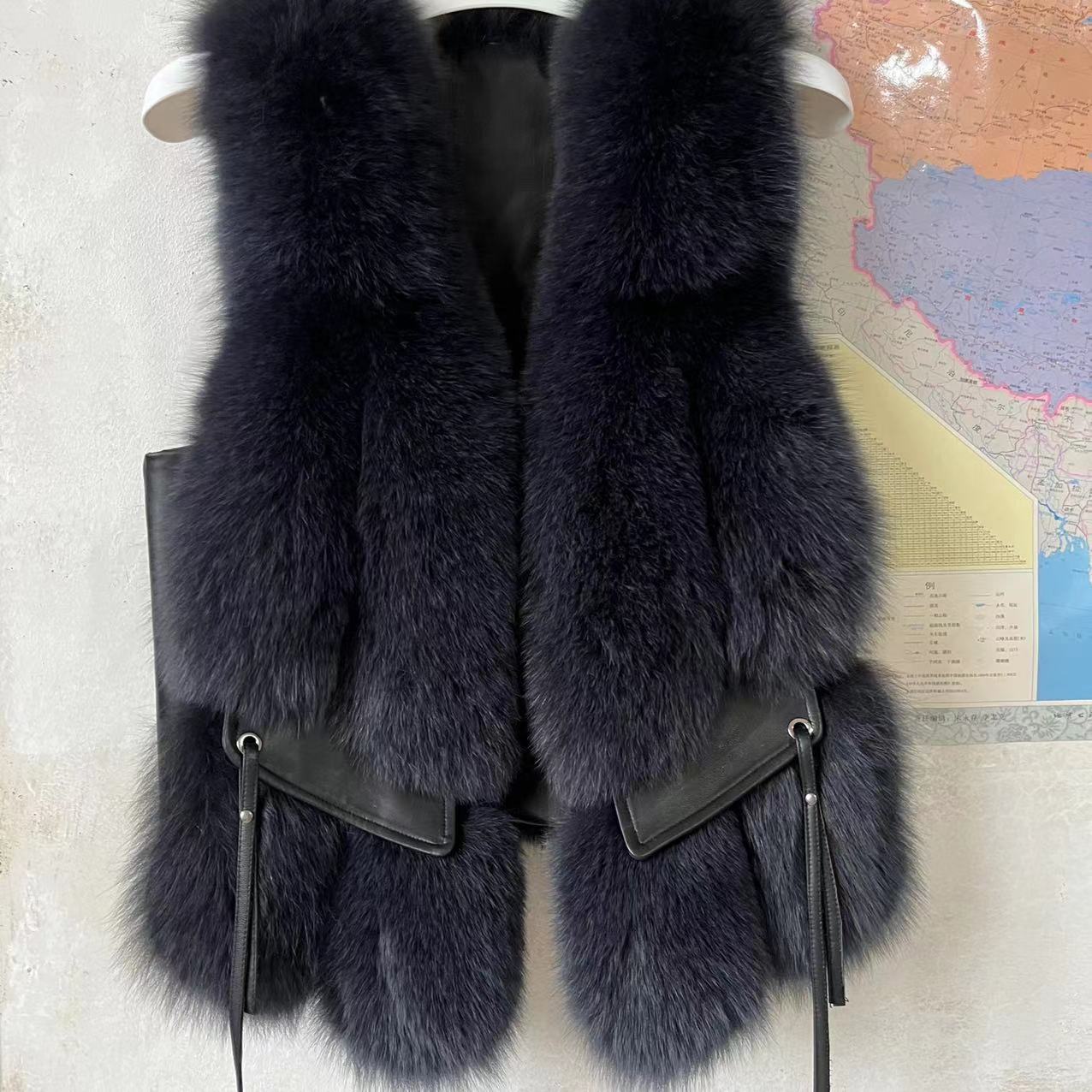 Nine Seven Women's Winter Fox Fur Vest Customization