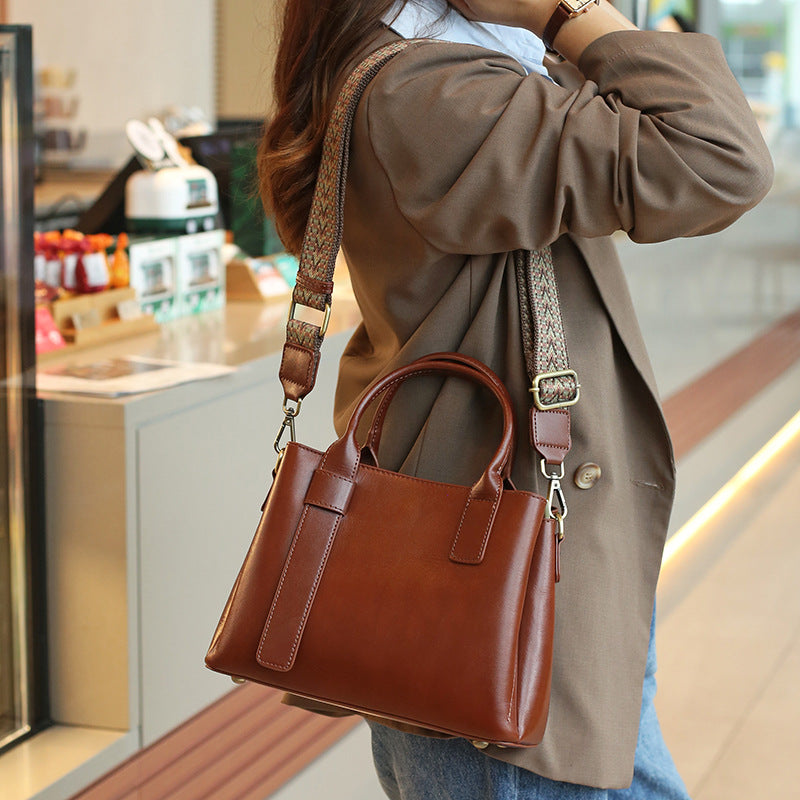 Nine Seven Handbag Women's Genuine Leather Handmade Tote Removable Adjustable Strap Crossbody Shoulder Bags