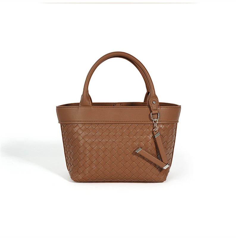 Nine Seven Genuine Leather Women's Weaving Tote Handbag with Subbag Crossbody Shoulder Bag