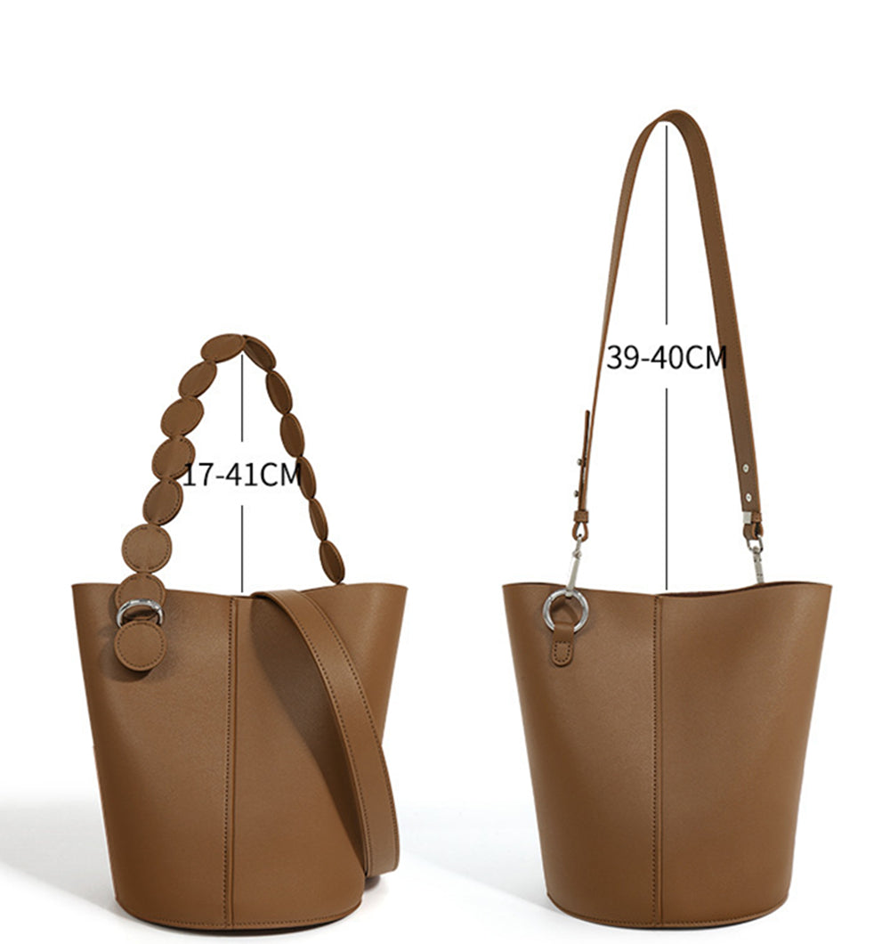 Nine Seven Women's Shoulder Bags Genuine Leather Handmade Designed Adjustable Strap Solid Color Office Shopping Daily  Bag