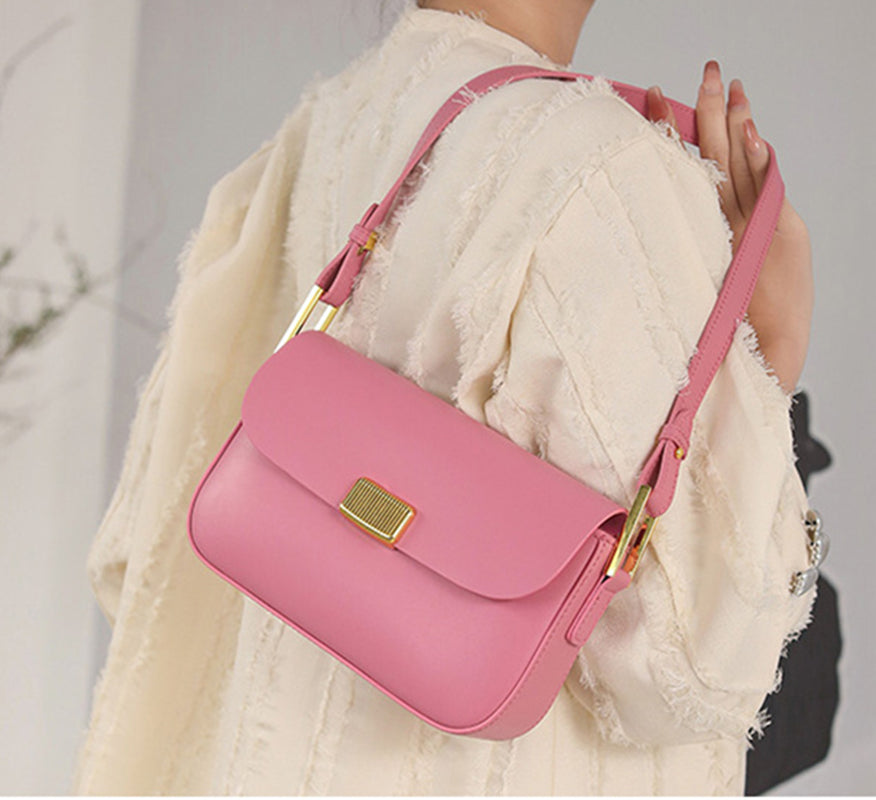 Nine Seven Genuine Leather Women's Handmade Summer Shoulder Bags Party Casual Green Pink Purse