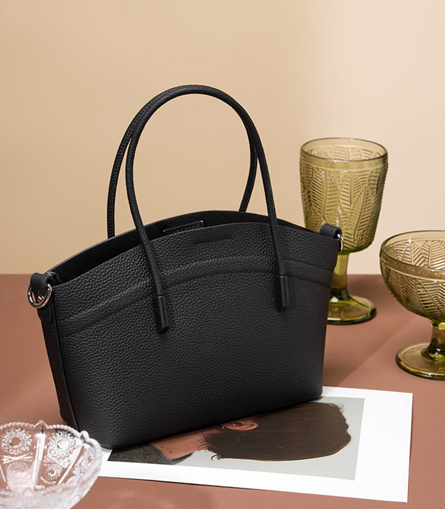 Nine Seven Handbag Genuine Leather Handmade Tote for Women Zip Up Inside Subbag Crossbody Bags with Adjustable Strap