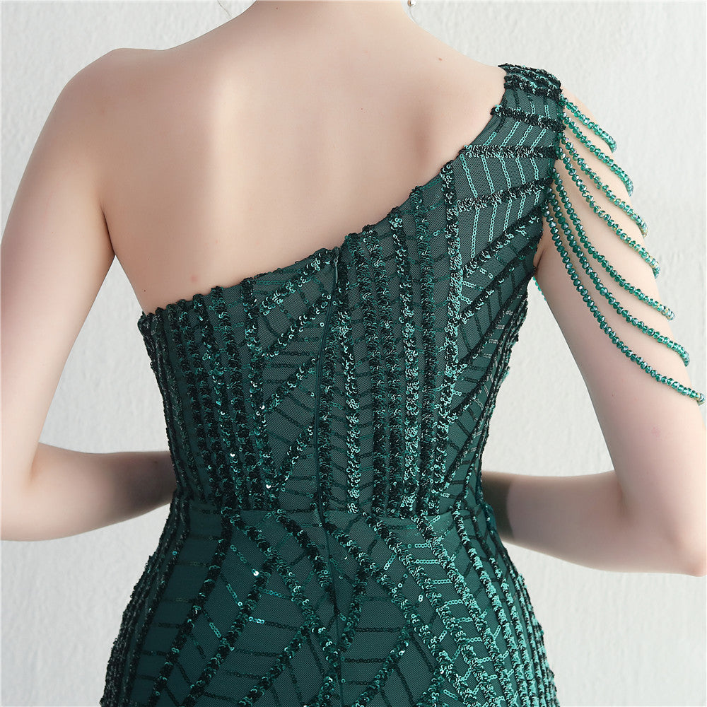 Nine Seven Women's Sexy Side Split Back Zip Up Mermaid Evening Party Formal Ocassion Dresses