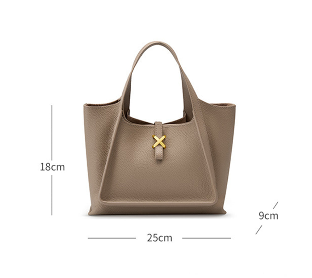 Nine Seven Genuine Leather Handmade Tote Handbag for Women Large Capacity Crossbody Bags with Inside Subbag