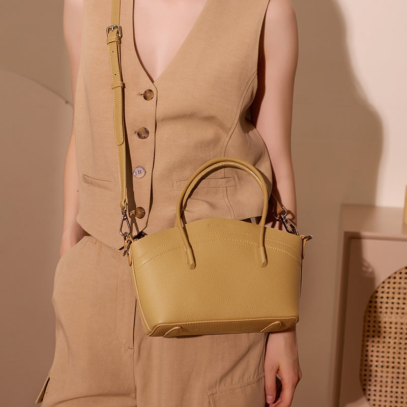 Nine Seven Handbag Genuine Leather Handmade Tote for Women Zip Up Inside Subbag Crossbody Bags with Adjustable Strap