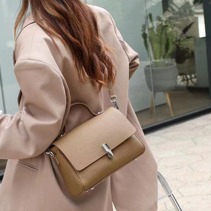 Nine Seven Women's Handmade Genuine Leather Tote Handbag Crossbody Bag with Zip