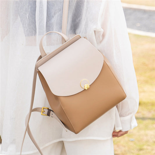 Nine Seven Women's Handmade Genuine Leather Backpack Traval School Casual Bag