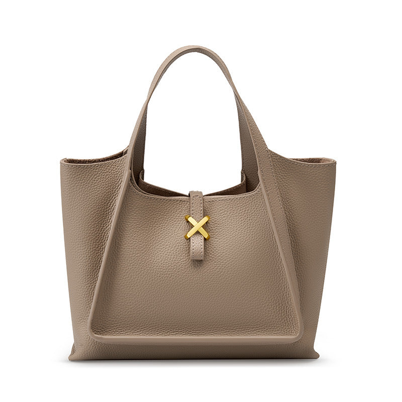 Nine Seven Genuine Leather Handmade Tote Handbag for Women Large Capacity Crossbody Bags with Inside Subbag