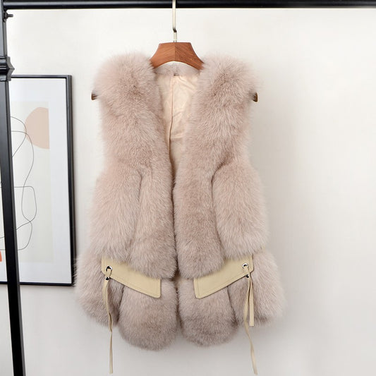 Nine Seven Women's Winter Fox Fur Vest Customization