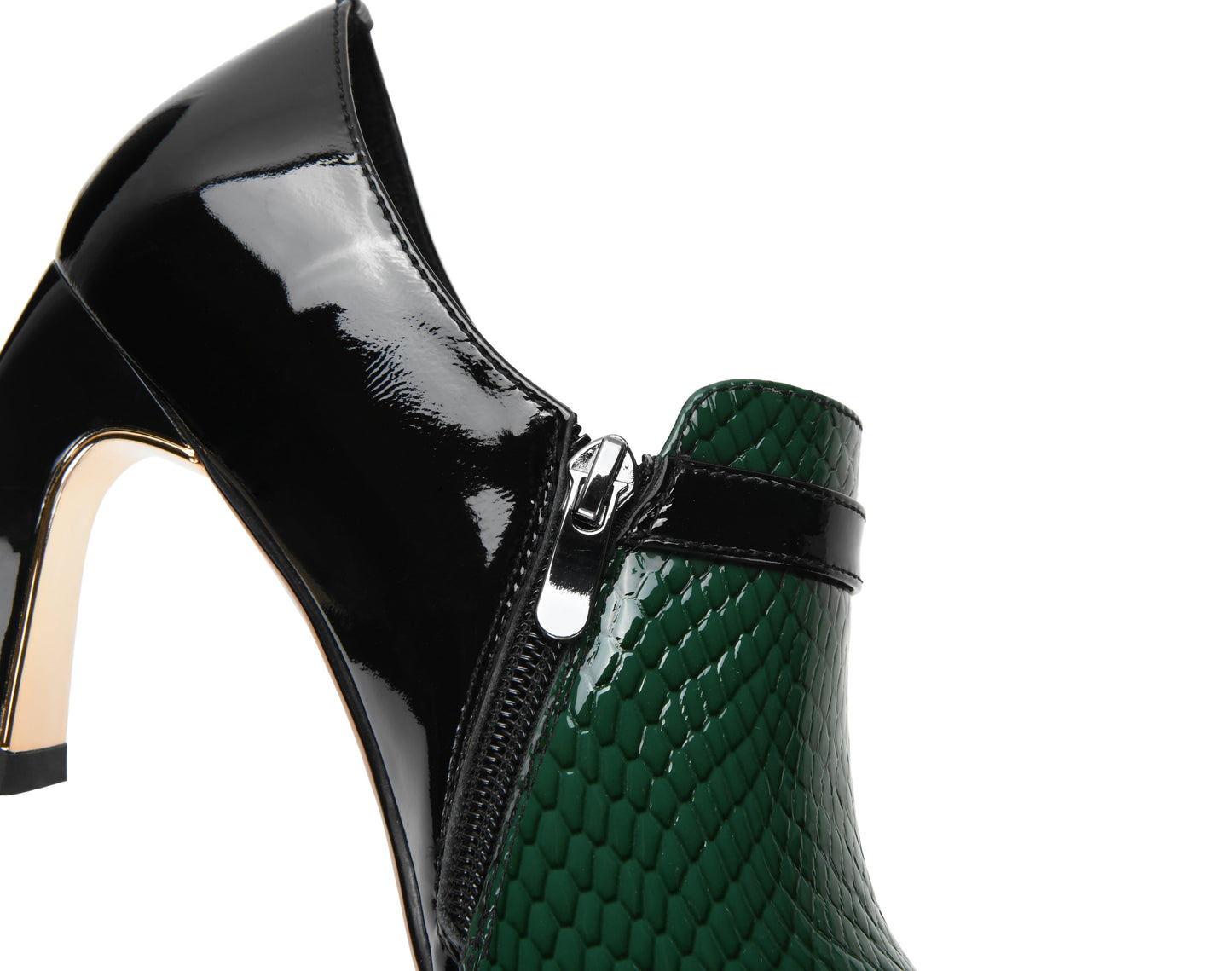 Nine Seven Women's Genuine Leather Round Toe Handmade Buckle Side Zipper Multi-Colored Mid Chunky Heel Stylish Pumps Shoes