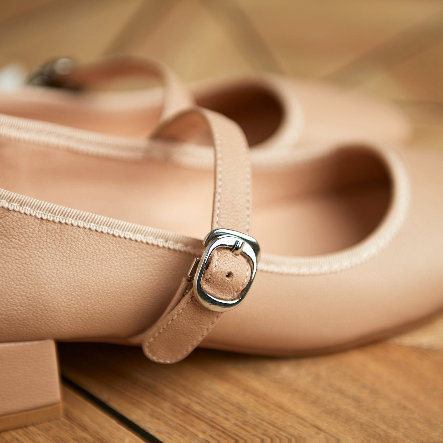 Nine Seven Women's Genuine Leather Square Toe Handmade Buckle Low Chunky Heels Casual Mary Jane Shoes