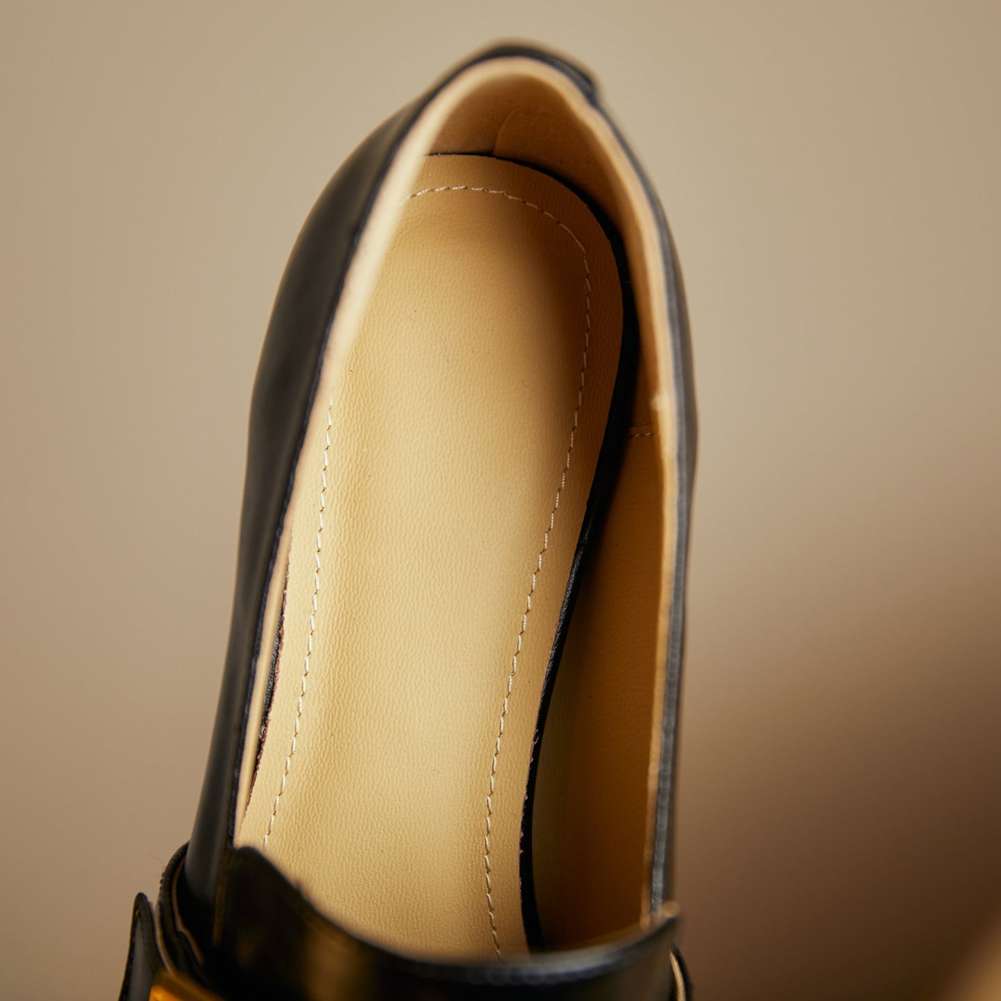 Nine Seven Genuine Leather Women's Handmade Square Toe Mid Block Heel Slip On Graceful Oxford Loafer Pumps with Cool Buckle