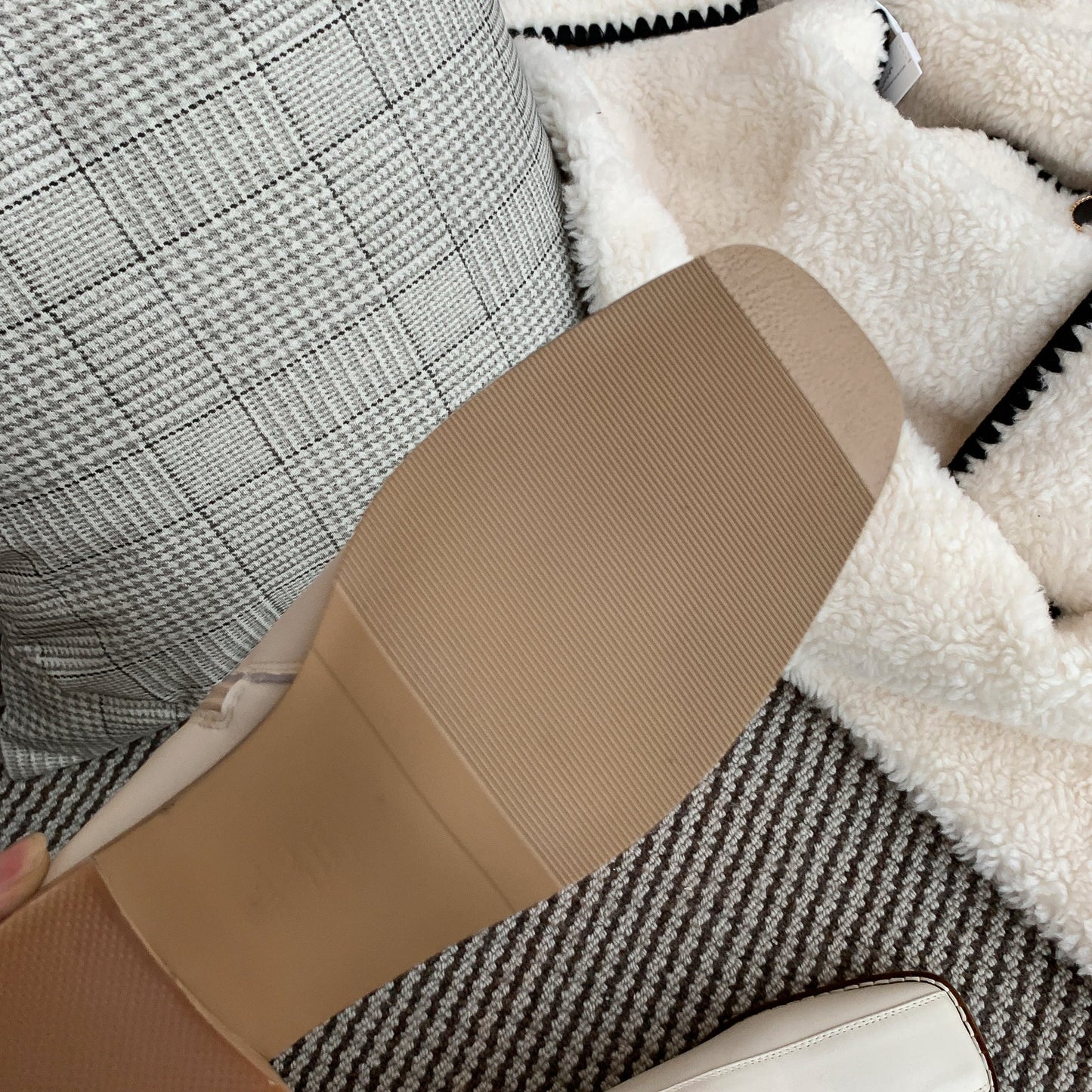 Nine Seven Women's Genuine Leather Square Toe Side Zip Up Handmade Low Chunky Heel Chic Mid-Calf Boots