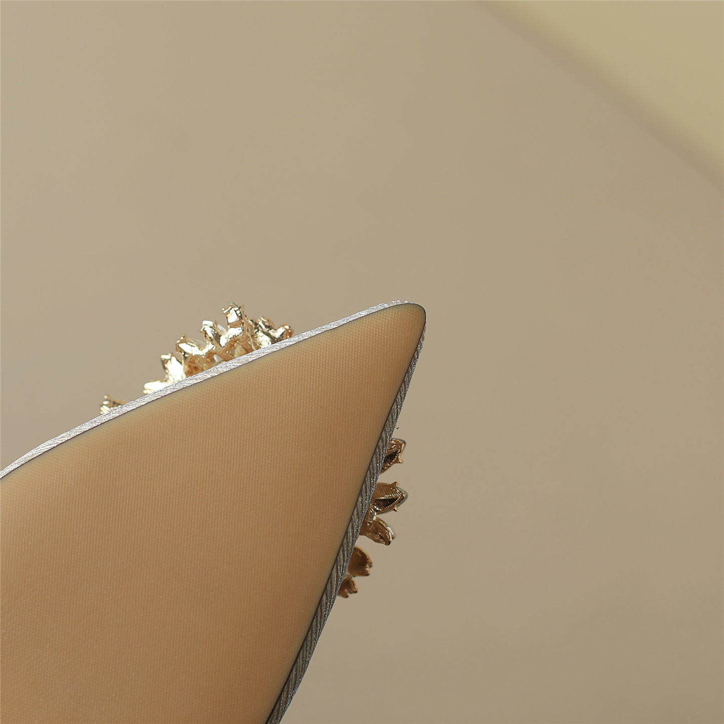 Nine Seven Glitter Rhinestone Pattern Kitten Heel Handmade Women's Pointed Toe Slip On Elegant Bridal Loafer Pumps