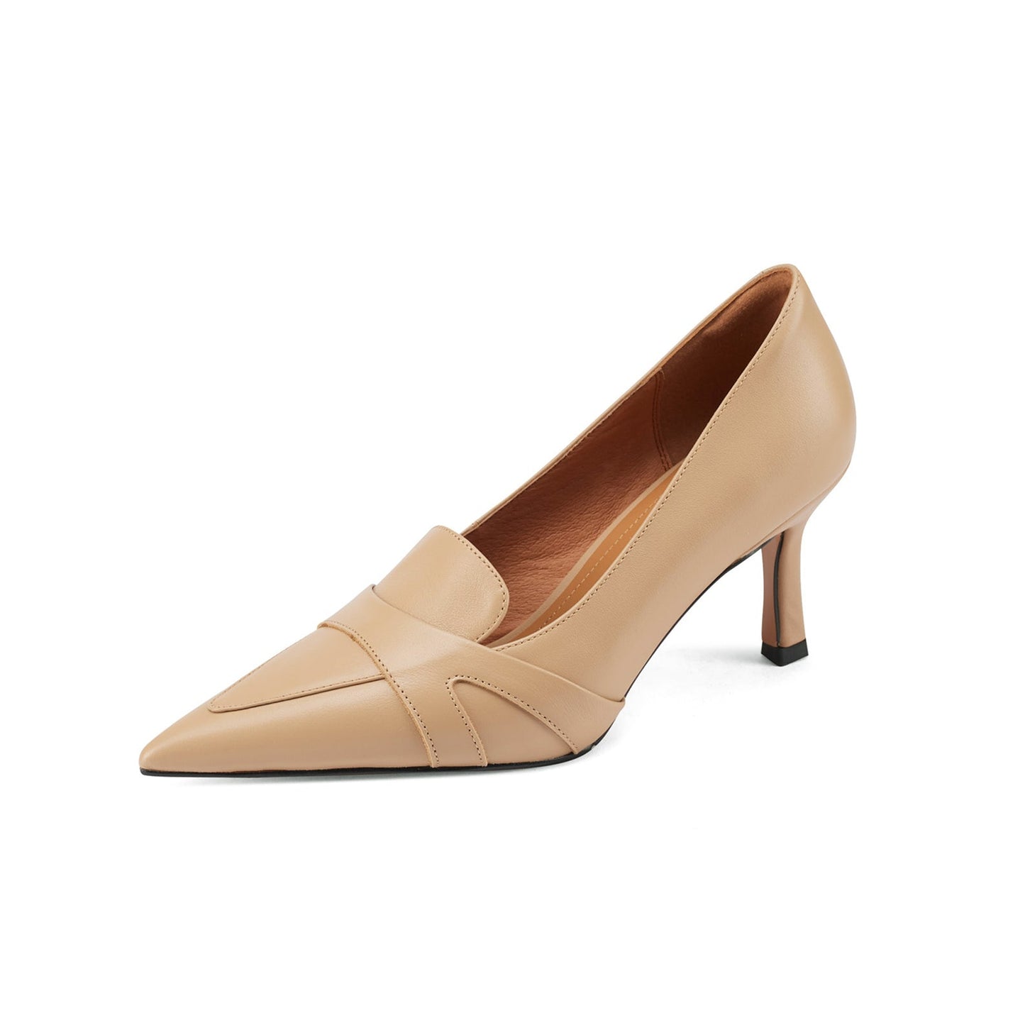 Nine Seven Women's Genuine Leather Handmade Pointed Toe Stiletto Heels Stylish Pumps Shoes