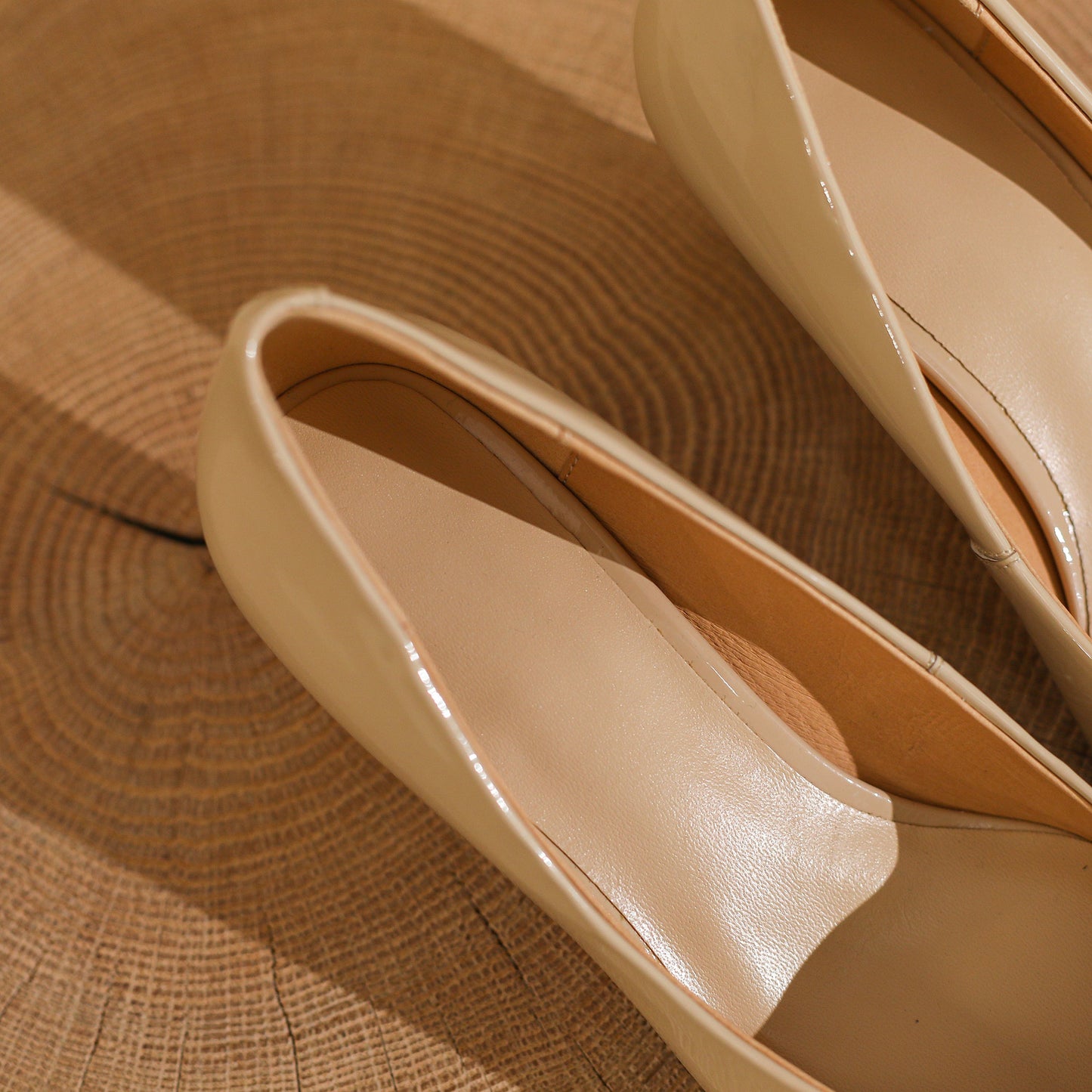 Nine Seven Handmade Cap Toe Women's Patent Leather Stiletto Mid Heel Stylish Pumps Shoes